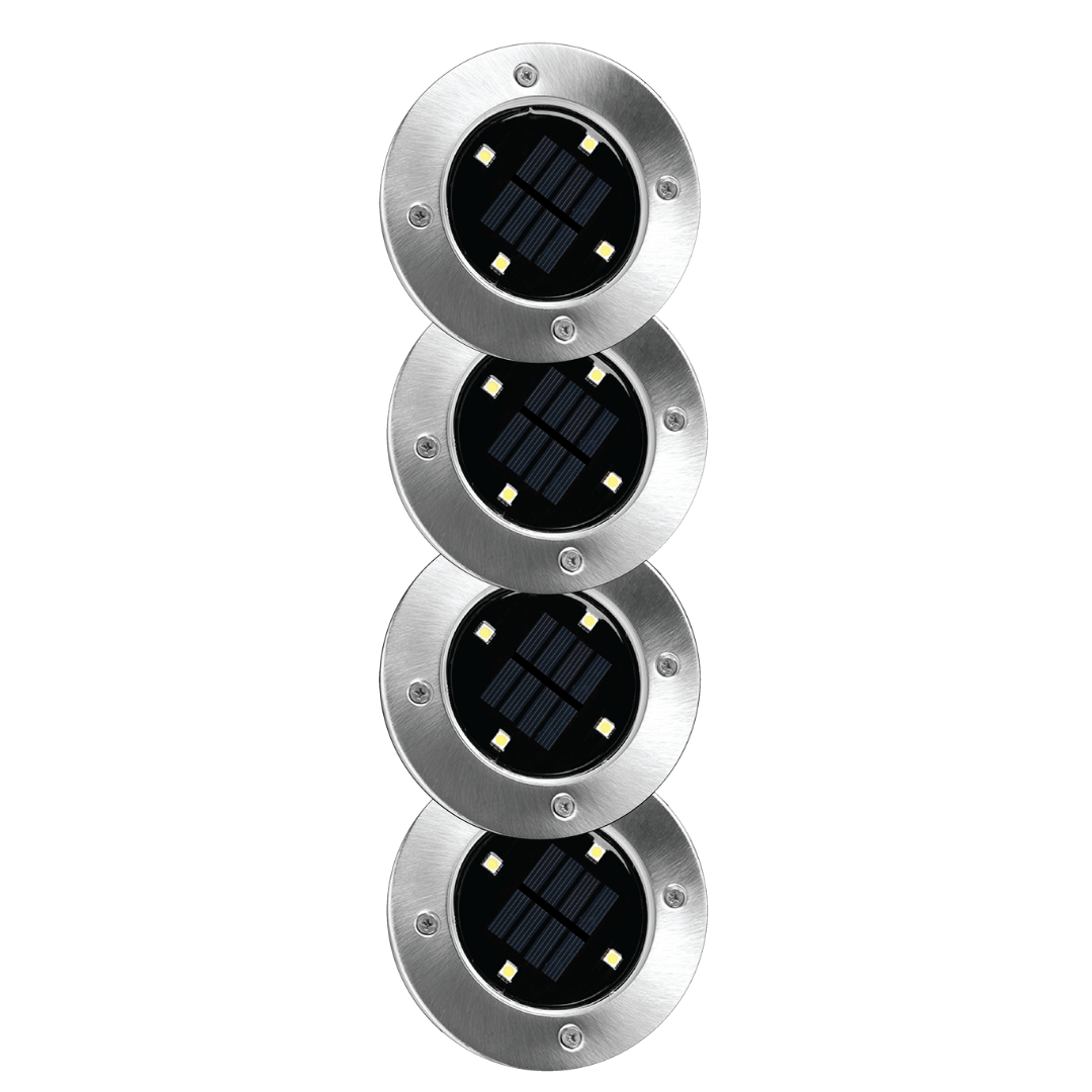 Swivel Disk Lights - Set de 4 luces solares LED orientables