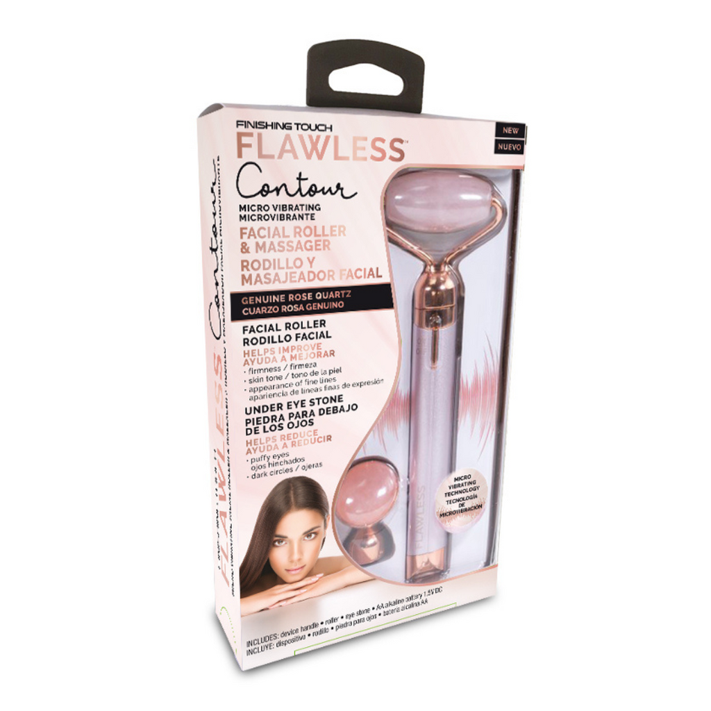 Flawless Contour – Rolo facial de Quartzo Rosa com microvibração
