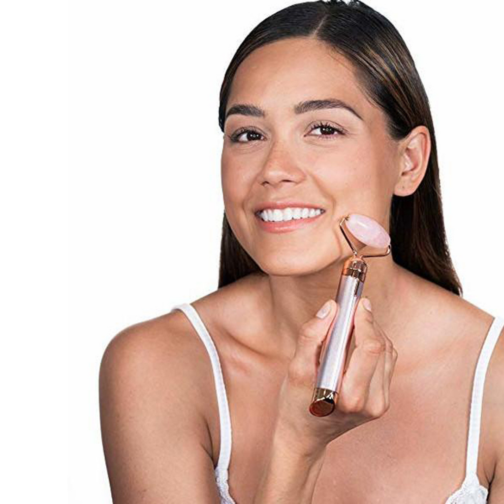 Flawless Contour – Rolo facial de Quartzo Rosa com microvibração