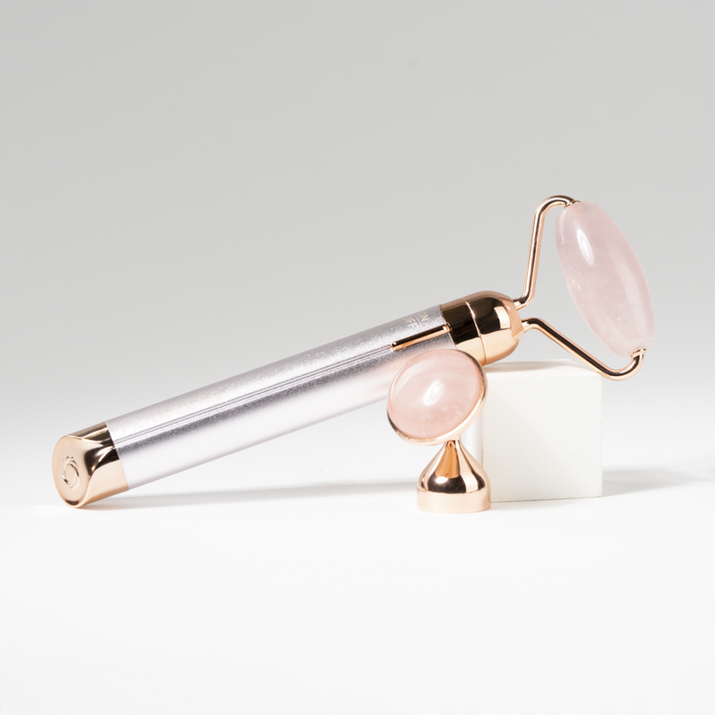 Flawless Contour – Rolo facial de Quartzo Rosa com microvibração