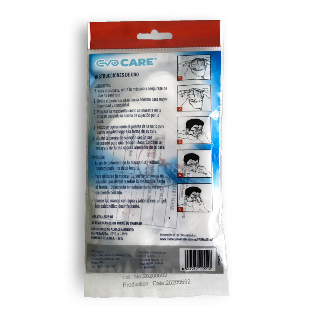 Máscara FFP2 NR com Fita de Fixação (Pack 2 unidades)