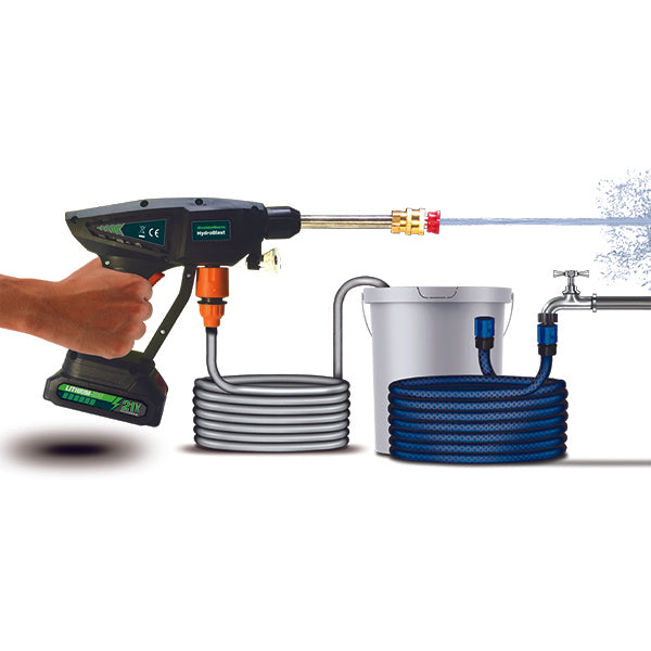 HydroBlast Pistola de Agua a Presión Inalámbrica 21V – Limpieza sin Límites