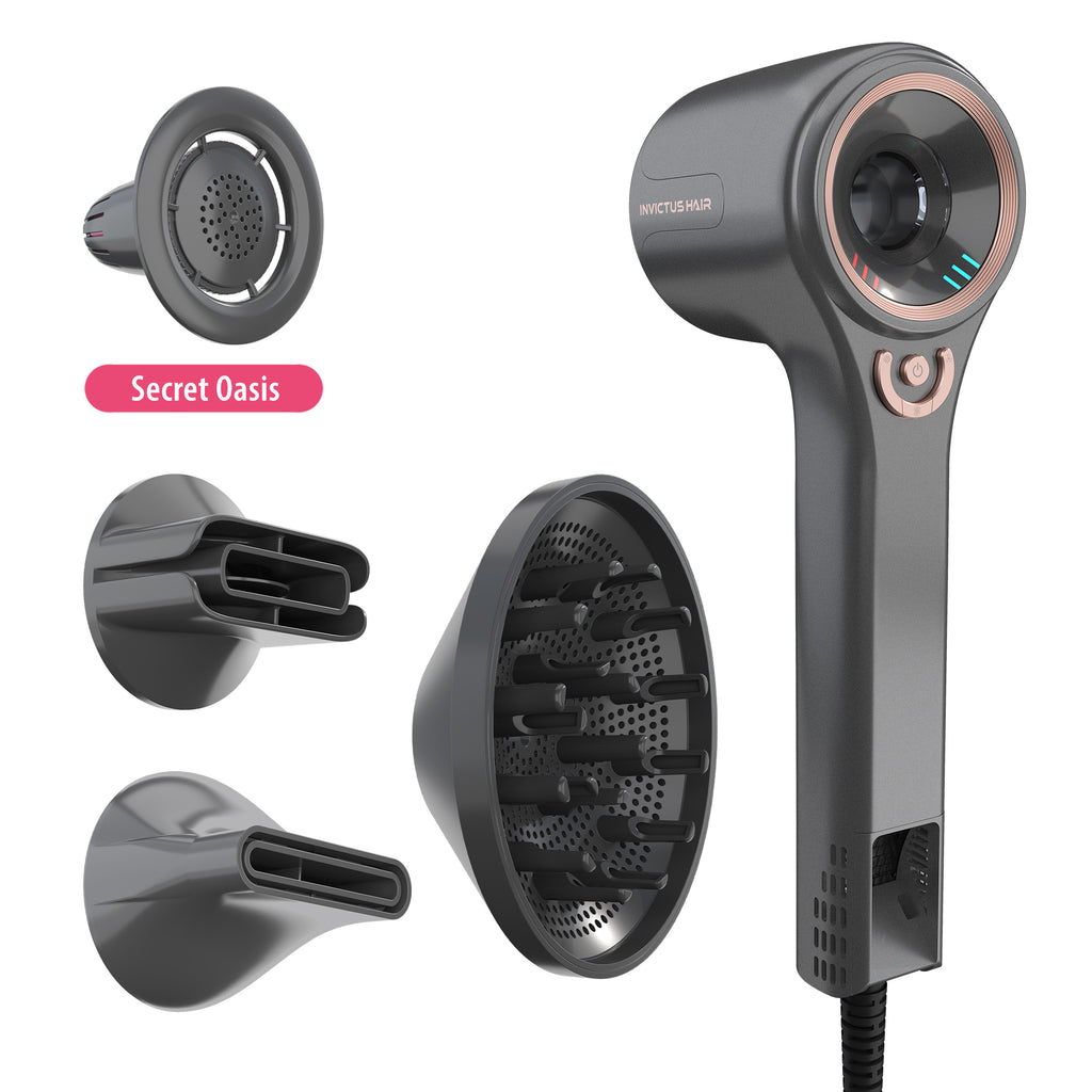 Secador Invictus Hair D7 con fragancia Secret Oasis – Set 5 piezas (Consigue Accesorio Oasis GRATIS)